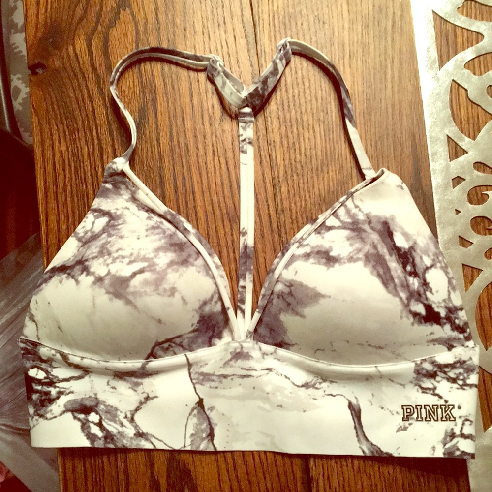 PINK bralette marble t back